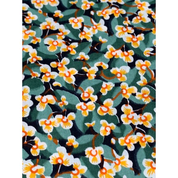 Floral Cotton Fabric 1 Yard Green & Yellow 36" Wide Sewing & Crafts Material - Picture 7 of 13